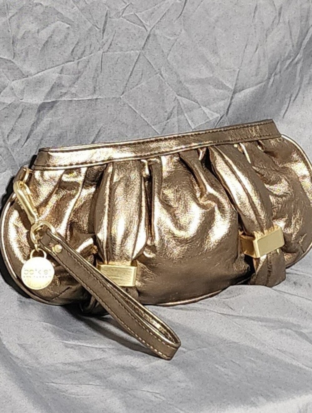 NWOT Botkier Gold Metallic Clutch Wristlet Card Holder